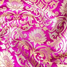 Pink Kinkhab / Kimkhab Brocade Banarasi Fabric - Khinkhwab Banarasi Brocade Fabric, Banarasi Fabric, Banarasi Brocade, Blouse Indian, Indian Kurta, Beautiful Fabrics, Western Jacket, Brocade Fabric, Banarasi Sarees