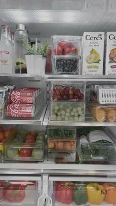 an open refrigerator filled with lots of food