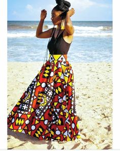 Vibrant Tribal Print/African Print/Ankara Floor-Length Maxi Circle / Swing / Fit and Flare Skirt With Pockets. Free Shipping Within U.S.  42-45 inches finished length including 3 inch waistband. Our skirts are customized to fit YOU. Please provide your waist measurement and height in the buyer's note. Measure 1 inch above your navel using a tape measure. Do not use your jeans size as your waist measurement as that is not accurate.  Free shipping within the United States Red Bohemian Maxi Skirt, Traditional Long Maxi Skirt For Beach, Black Bohemian Maxi Skirt For Festival, Bohemian Black Maxi Skirt For Festival, Traditional Flowy Maxi Skirt For Beach, Bohemian Black Maxi Skirt, Fitted Multicolor Maxi Skirt For Festival, Red Bohemian Maxi Skirt For Festival, Red Flowy Maxi Skirt For Festival