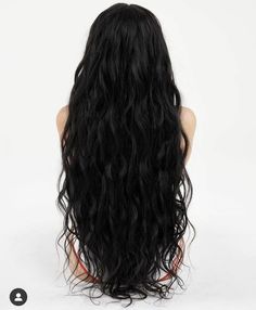 Long Beach Waves Black Hair, Black Natural Wavy Hair, Black 2b Hair, 2c Black Hair, Waist Length Wavy Hair, Black 2c Hair, Natural Wavy Black Hair, Black Wavy Hair Aesthetic, Black Wavy Long Hair