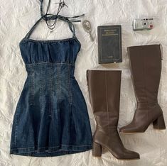 Denim Dress Outfit Aesthetic, Looks Country, Downtown Outfits, Fashion Y2k, Looks Street Style, Swaggy Outfits, Mode Vintage, Summer Fits, Lookbook Outfits