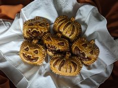 several small pastries on a white cloth