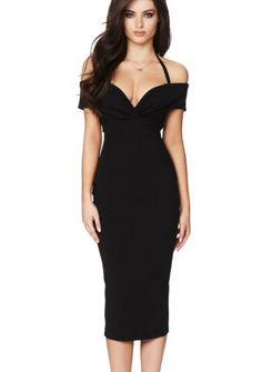 BLACK NOOKIE ATHENA OFF SHOULDER MIDI DRESS NWT M Elegant Cocktail Party Date | eBay How To Style Black Dress Classy, Date Night Dress Ideas, Black Cocktail Dress Classy, Cocktail Dresses Black, Elegant Cocktail Party, Cocktail Dress Outfit, Off Shoulder Cocktail Dress, Off Shoulder Midi Dress, Cocktail Dress Classy