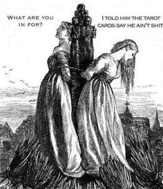 an image of two women on top of a hill with the caption what are you told him the tarot in for?