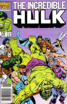 the incredible hulk comic book cover with many different characters in front of him and his family