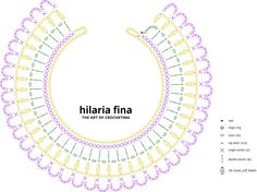 the logo for hilaria fina, an art of crocheting