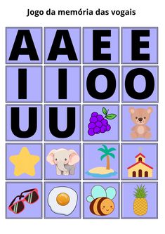 the words are in spanish and english with pictures of animals, fruits, and other things