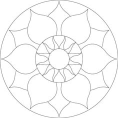 a circular design with leaves in the middle and one flower at the center, on a white background