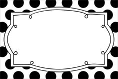 a black and white polka dot pattern with a blank sign in the center for text