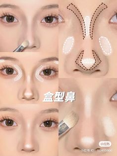 Makeup Tutorials Step By Step, Eye Makeup Hacks, Asian Makeup Tips, Monolid Eye Makeup, Monolid Eyes, Korean Makeup Tips, Nose Makeup