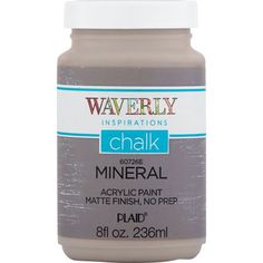 a bottle of chalk that is gray and white