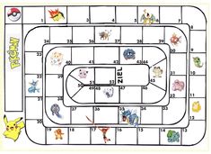 a board game with pokemon characters on it