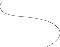 a black and white drawing of a curved line on a plain surface with no background