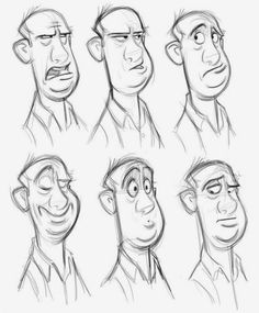 some cartoon faces with different expressions and facial expressions, including one man's head