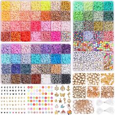 Multicolor Letter Beads For Crafting, Multicolor Letter Beads Craft Supplies For Crafting, Multicolor Round Letter Beads Craft Supplies, Multicolor Letter Beads Craft Supplies, Spring Jewelry Trends, Beads Kit, Speckled Clay, Square Beads, Bead Charms Diy