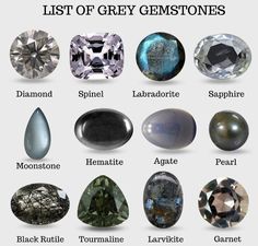 Grey Gemstones, Gray Gemstones, Types Of Gems, Gems Jewelry