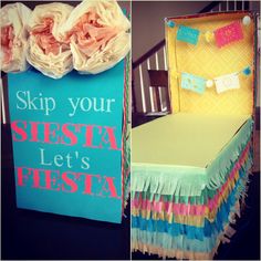 there are two pictures one has a suitcase and the other has a sign that says skip your sista let's fiesta