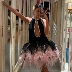 Fashion Nova | Dresses | Feather Dress | Poshmark Great Gatsby Outfit, 1920s Inspired Dresses, The Maddest Obsession, Feather Outfit, Maddest Obsession, Feather Mini Dress, Wedding Pattern, Space Dress, Black Women Dress