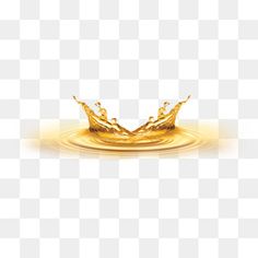 a golden liquid droplet on a white background, with the water flowing down it's side