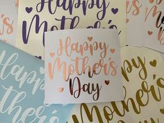 many different types of greeting cards with the words happy mother's day on them