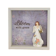 A Wood Frames Shadow Box Containing A Soft Pastel Wall Paper Background Printed With Florals And Containing A Uplifting Message.. 6 In H X 6 In W X 1.5 In D. Purchase includes One Wall Decoration. Angel Shadow, Holiday Decor Halloween, Pastel Walls, Box Wood, Uplifting Messages, Message Box, Wood Frames, Box Signs, Paper Background