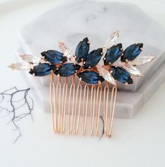 #weddings #accessories #hairaccessories #bridalhaircomb #bridalheadpiece #bridalhairjewelry #hairjewelry #hairaccessory #swarovskicrystal #navybluehaircomb #bluehaircomb #somethingblue #bridalbluehaircom #navyblue #navybluehaircomb #sapphirehaircomb Navy Blue Hair, Blue Bridal Earrings, Gatsby Headpiece, Dark Blue Earrings, Navy Blue Earrings, Climbing Earrings, Ear Crawler Earrings, Ear Climbers Earrings, Crystal Hair Comb