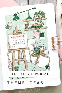 Diary Theme Ideas, Bulett Jornal Ideas, Bujo Theme Ideas, March Cover Page, Bullet Journal Theme Ideas, Bullet Journal Cover Ideas, Bullet Journal Mood Tracker Ideas