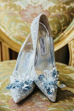 Blue Heels Wedding, Jimmy Choo Wedding Shoes, Jimmy Choos, Blue Wedding Shoes, Sparkly Shoes, Cinderella Shoes, Jimmy Choo Heels, Fairytale Castle, Bridal Heels