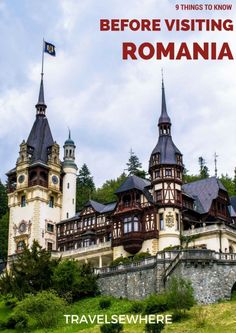 an old castle with the words before visiting romania on it's front cover