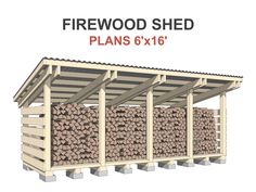 the firewood shed plans 6'x16'are ready to be used for storage