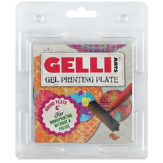 a package of geli printing plates with markers and pens in it's packaging