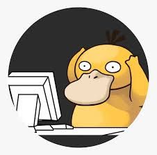 a cartoon character sitting in front of a computer with an angry look on his face