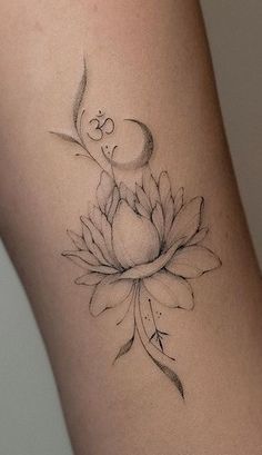 a woman's leg with a tattoo on it