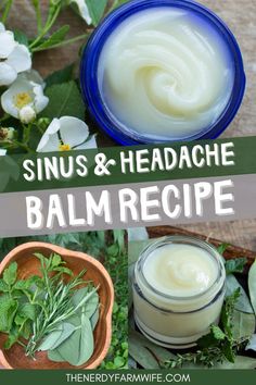 This easy DIY sinus and headache balm is an all-natural remedy that helps relieve stuffy noses, allergies, and headaches. Sleep Balm Recipe, Headache Natural Remedy, Natural Remedy For Headache, Diy Witchy Gifts, Headache Salve, Sinus Headache Remedies, Natural Remedies For Headaches, Natural Remedies For Cold, Headache Balm