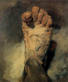 a painting of a person's bare foot