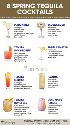 Spring Tequila Cocktails Cheers To New Beginnings, Bartender Drinks Recipes, Fun Drinks Alcohol, Bartender Drinks, Cocktail Drinks Alcoholic, To New Beginnings, Yummy Alcoholic Drinks, Liquor Drinks, Spring Cocktails