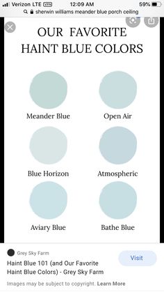 an iphone screen showing the different shades of blue and gray paint on each side of the phone