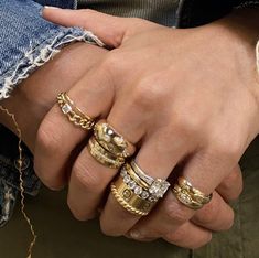 Gold And Silver Jewelry, Nail Ring, Jewelry Accessories Ideas, Ring Stack