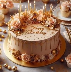 Happy Birthday Flower Cake, Birthday Cake Write Name, Birthday Wishes Pics, Birthday Cake Decorating Ideas, Happy Birthday Cake Pictures, Cake Writing, Desain Pantry, Happy Birthday Wishes Photos, Happy Birthday Wishes Cake