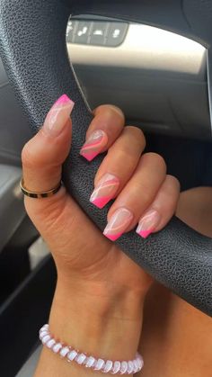 Cute Pink Nail Designs For Acrylics, Trendy Spring Nails 2023 Square, Trending Summer Nails 2023 Pink, Oval Nail Ideas Spring, Pretty Nail Ideas Acrylic Pink, Cute 2023 Nails, Cute Nails For Vacation Short, Pink Vacay Nails, Pink Nails For Vacation