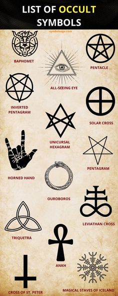 List of occult symbols. Demon Symbols, Pentagram Tattoo, Tattoos And Their Meanings, Witchcraft Symbols, Esoteric Symbols, Evil Tattoos