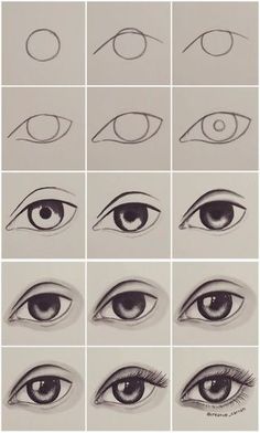 the different types of eyes are shown in this drawing lesson