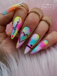 Neon Nail Art, Colorful Nails, Spring 2025, Crazy Nails, Acrylic Nails Coffin Short, Colorful Nail Designs, Neon Nails, Funky Nails