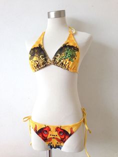 Ed Hardy By Christian Audigier Tatoo Bikini Yellow Koi Fish Love Kills Sz M #EdHardy #Bikini #ChristianAudigier #Koifish #Koifishtatoo Yellow Koi Fish, Cross With Heart, Goddess Design, Love Kills, Pink Sand Beach, Christian Audigier, Angel Face, Pink Sand, Yellow Top