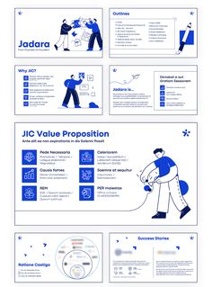 an info sheet with blue and white lines on it, including the words jlc value proposition