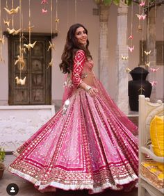 Pink Lehenga Color Combos, Abhinav Mishra, Mumbai Fashion, Mehendi Outfit, Net Embroidery, Boho Soul, Printed Lehenga, Raw Silk Lehenga, Bohemian Soul