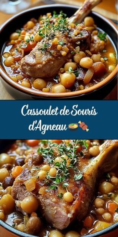 Un cassoulet réconfortant et copieux, où la tendreté de la souris d'agneau rencontre la richesse des haricots blancs, des légumes et des herbes aromatiques. Ce plat traditionnel du sud-ouest de la France est mijoté lentement pour développer des saveurs intenses, parfait pour un repas chaleureux entre amis ou en famille. France