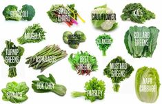 a bunch of different types of vegetables on a white background