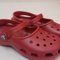 Nwt Girls Mary Jane Croc. Ruby Color. Mary Jane Look With Feel Of Original Croc. Croc Mary Janes, Fuzzy Crocs, Toddler Crocs, Black Crocs, Pink Crocs, Birthday Aesthetic, Ruby Color, Minnie Mouse Pink, Crocs Crocband