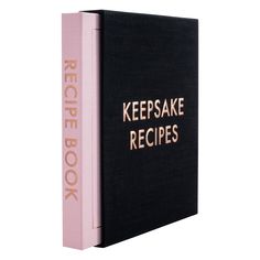 a recipe book with the words keepsake recipes written on it's front cover